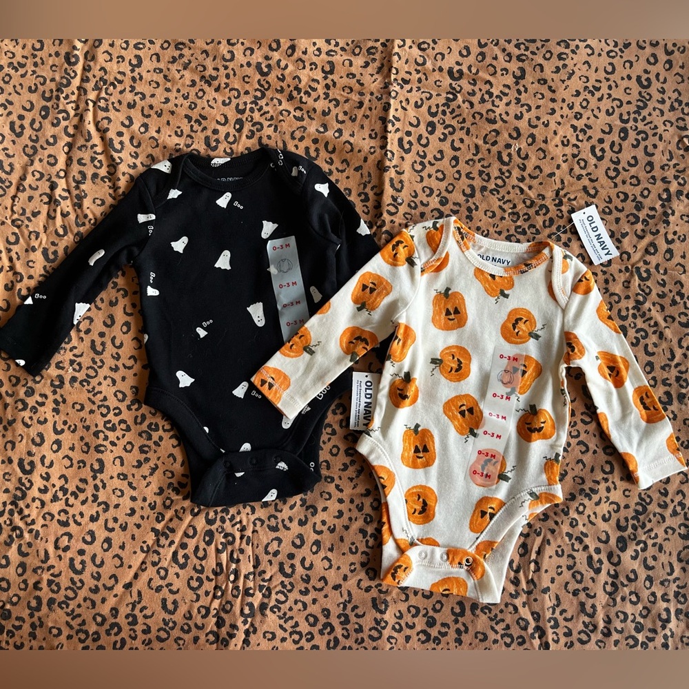 Old Navy Halloween Baby Onesies  0-3 Months MWT